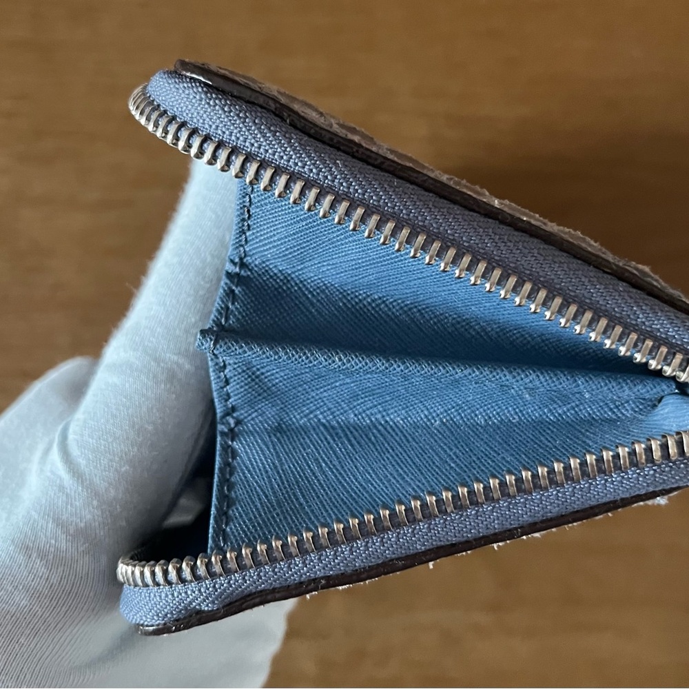 MICHAEL KORS Bedford Continental Python Snake Embossed Leather Wallet- Blue - Picture 4 of 14